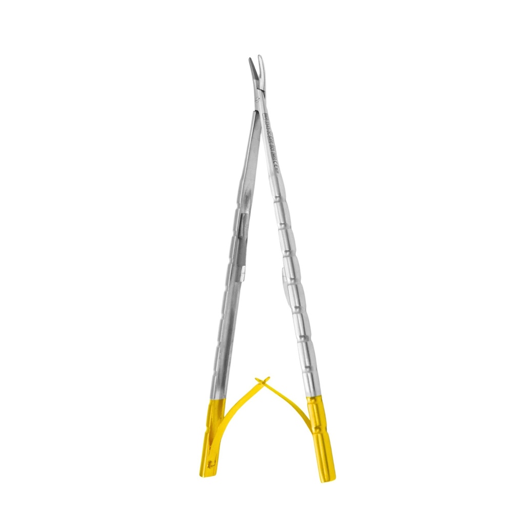 [3343-2C] Castroviejo Micro Needle Holder, Barraquer, Curved, 16cm, TC | ErgoDenta