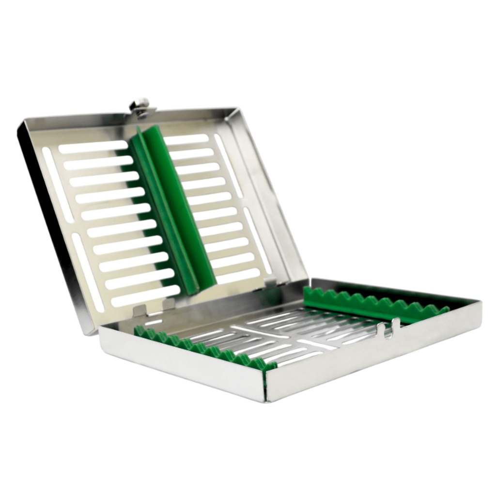 [5512G] Removable lid, Sterilization cassette for 10, 185x145x35mm, Green Silicone | ErgoDenta
