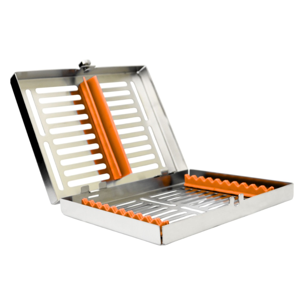 Removable lid, Sterilization cassette for 10, 185x145x35mm, Orange Silicone | ErgoDenta