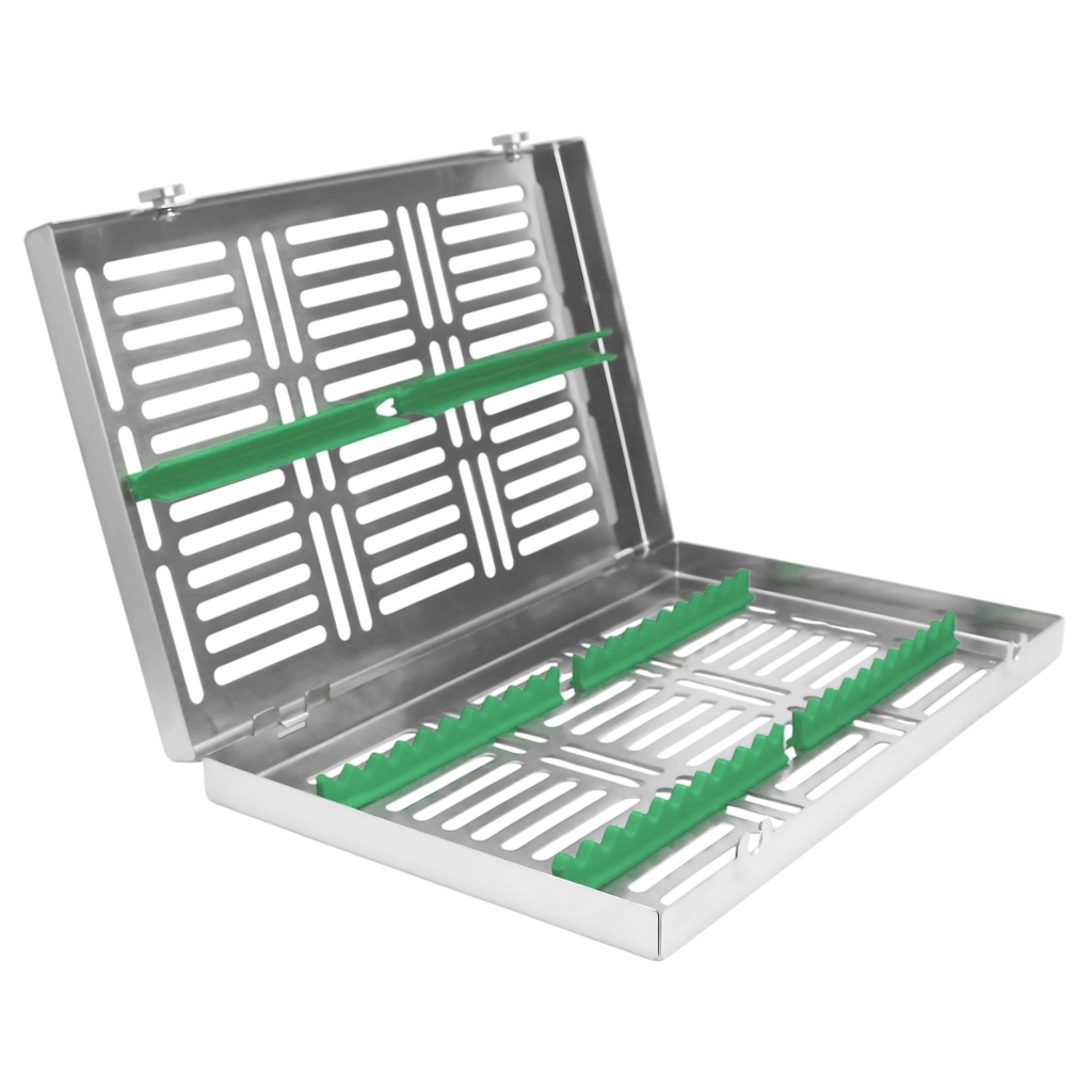 Removable lid, Sterilization cassette for 20, 280x180x35mm, Green Silicone | ErgoDenta