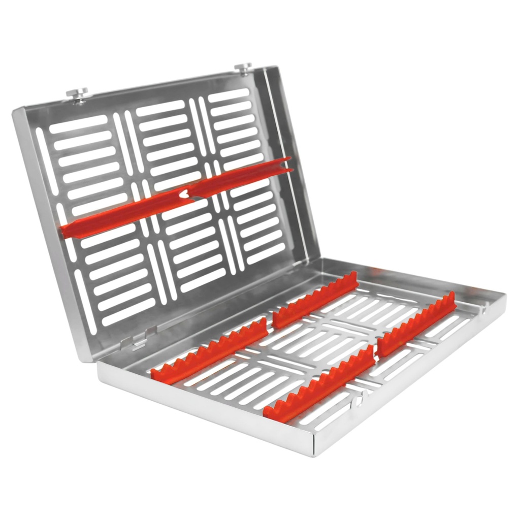 [5513R] Removable lid, Sterilization cassette for 20, 280x180x35mm, Red Silicone | ErgoDenta