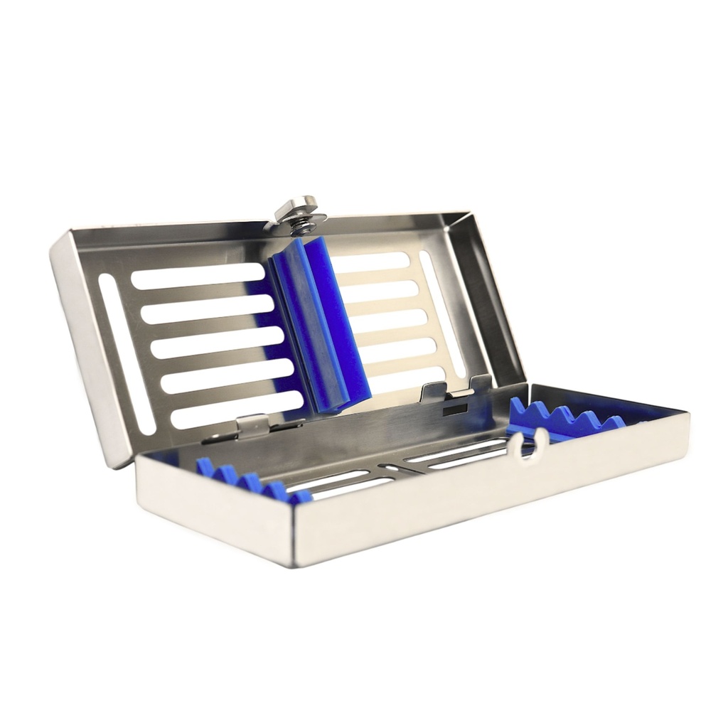 Removable lid, Sterilization cassette for 5, 185x75x35mm, Blue Silicone | ErgoDenta