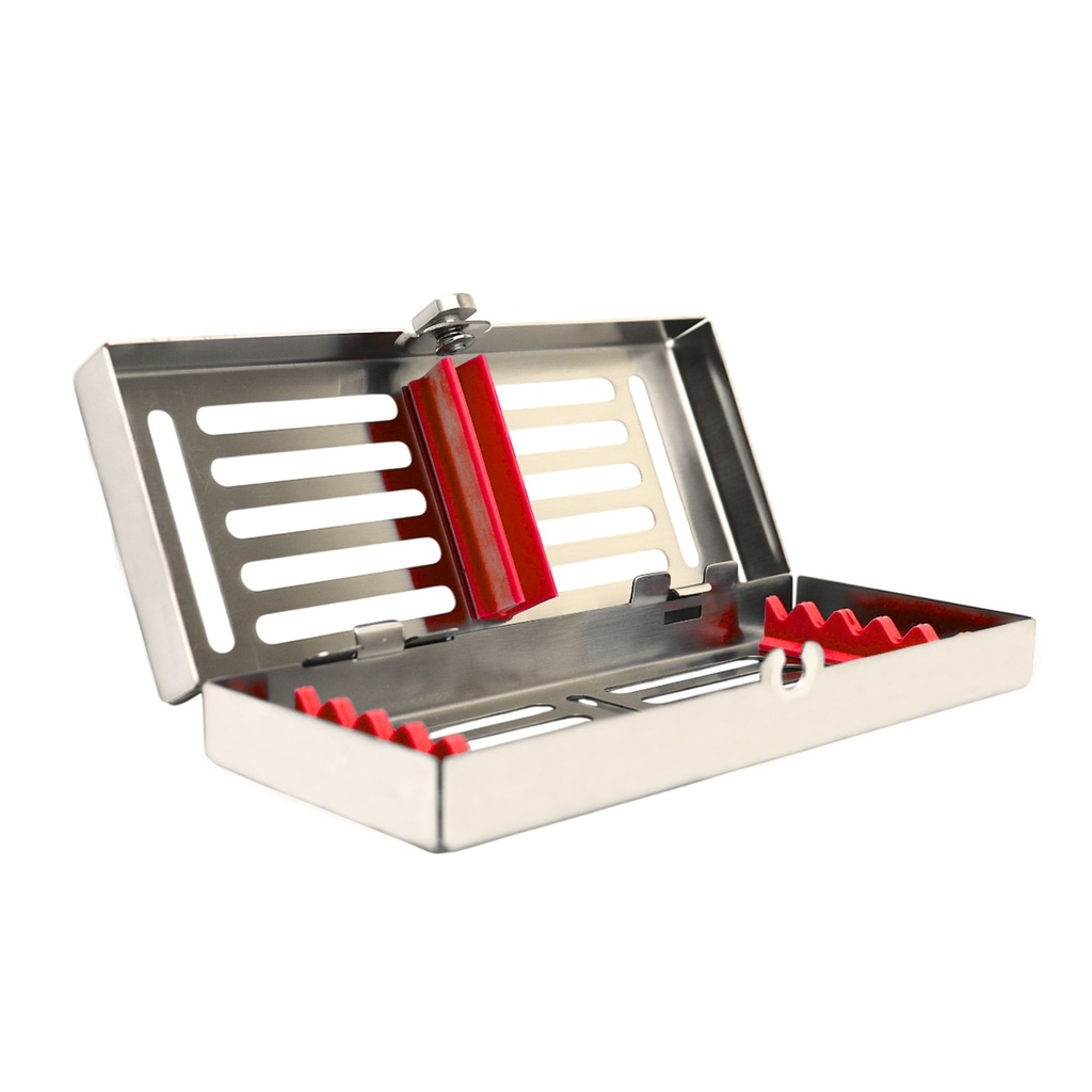 [5511R] Removable lid, Sterilization cassette for 5, 185x75x35mm, Red Silicone | ErgoDenta