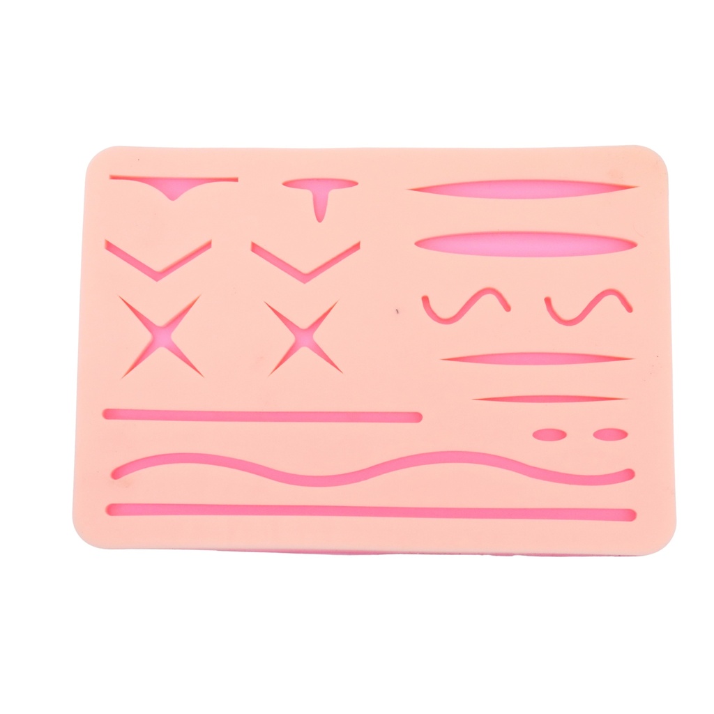 [5599] Tapis d'entraînement à la suture en silicone, 17 formes,