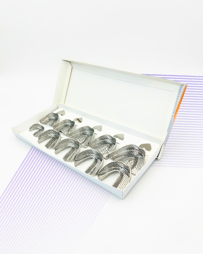 [4521] Perforated Impression Tray Set – 5 Upper & 5 Lower