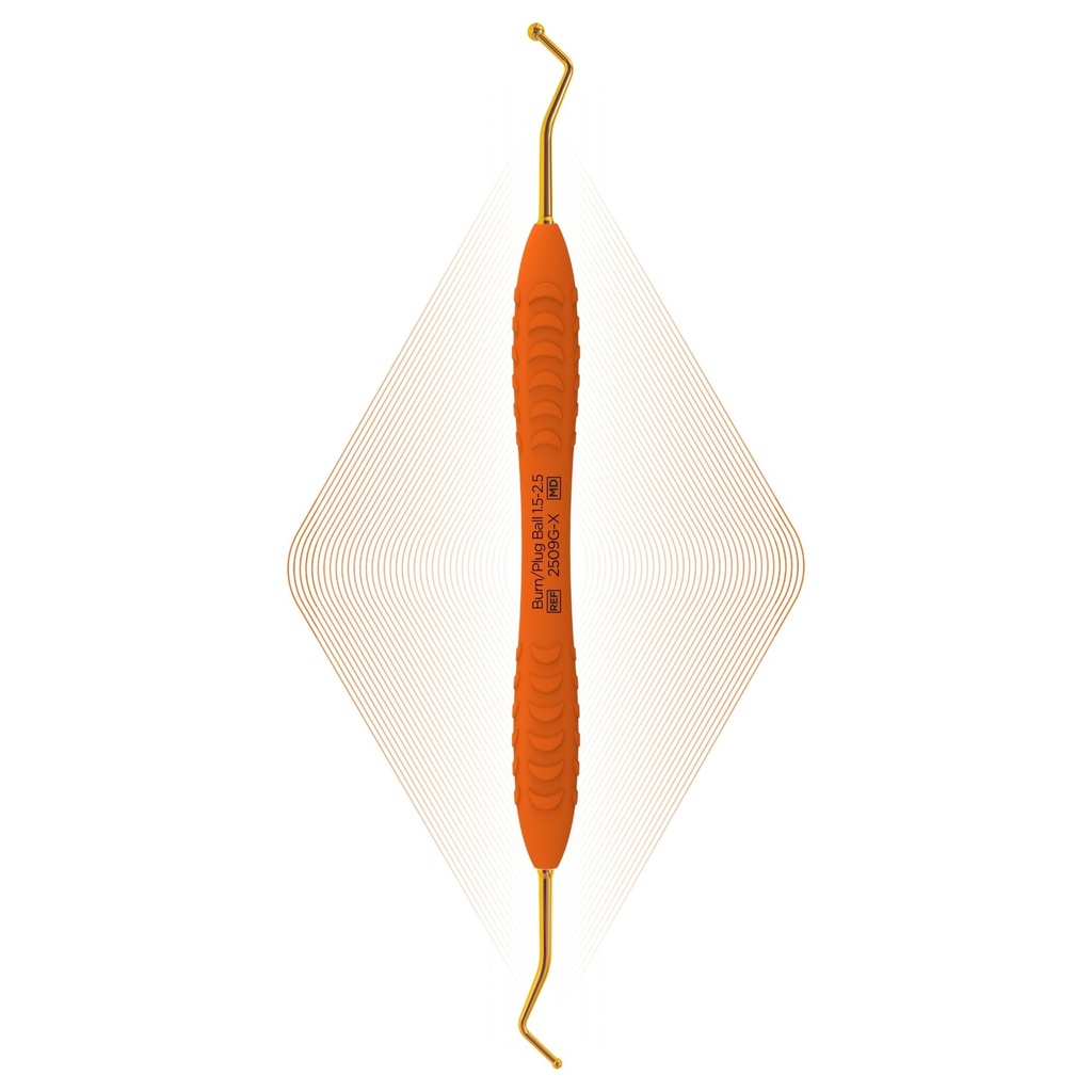 [2509G-X] Burnisher & Plugger, Ball ended, 1.5-2.5mm | ErgoSlip (ErgoX, Gold)