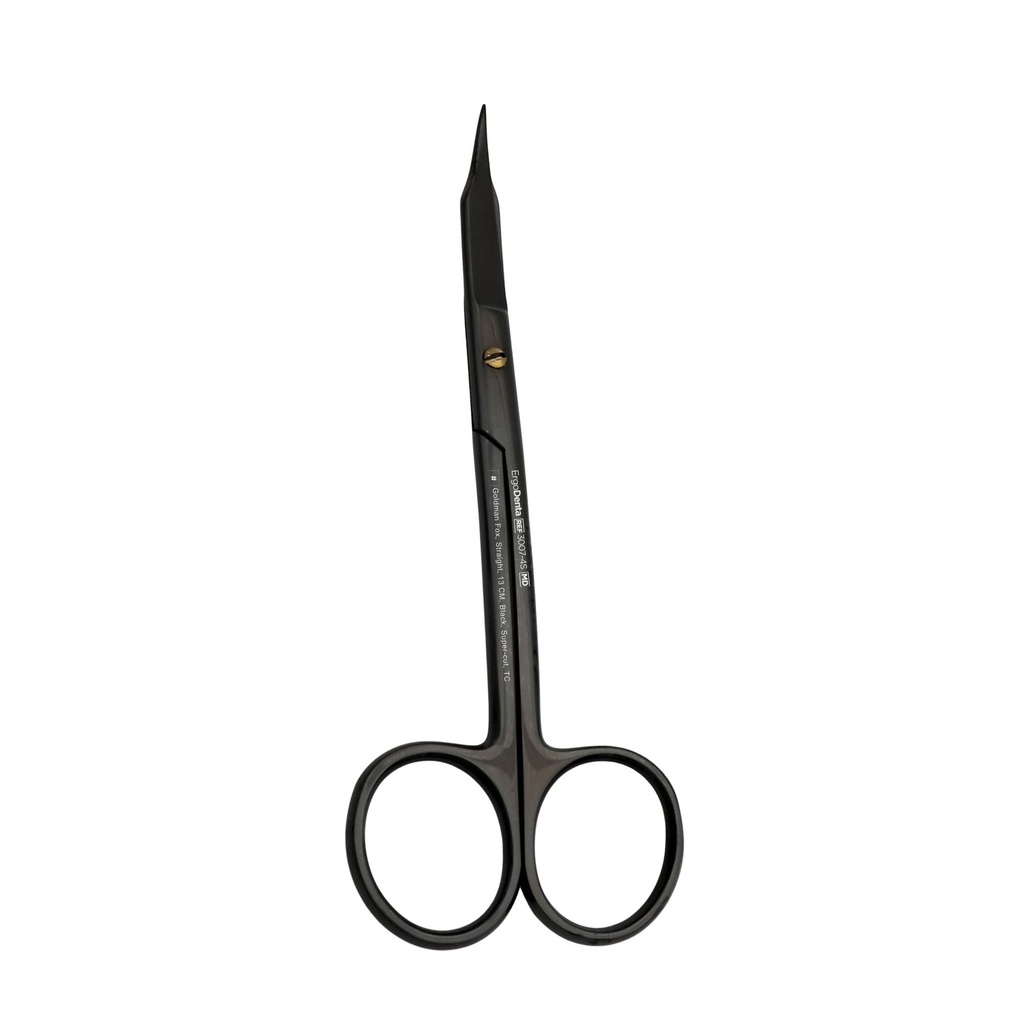 [3007-4S] Goldman Fox, lige, 13 cm, sort, Super-cut, TC | ErgoDenta