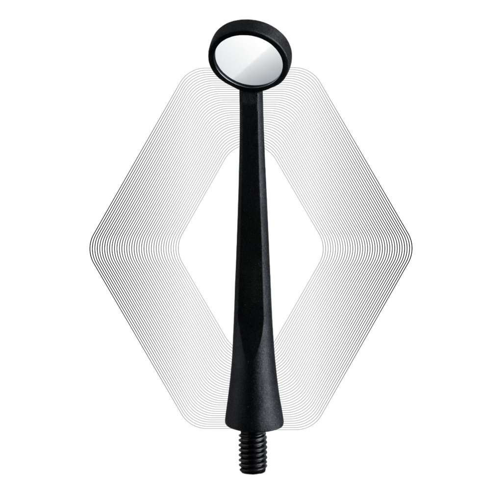 [7092R] Microscopic HD Mouth Mirror, Regular 1.5mm, Black | ErgoDenta
