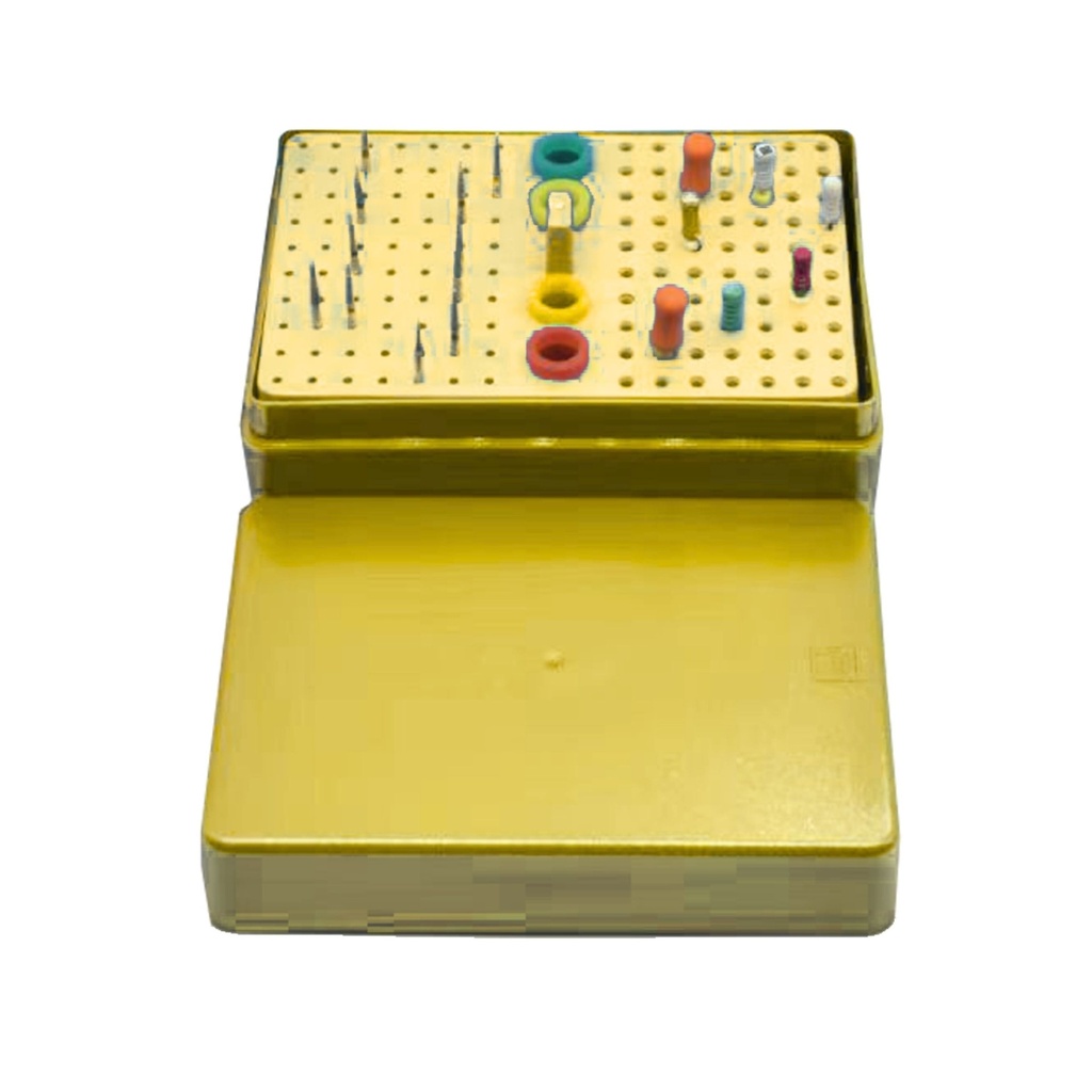 [7458Y] Bur Disinfection box resistant to high temperature and Pressure, Yellow | ErgoDenta