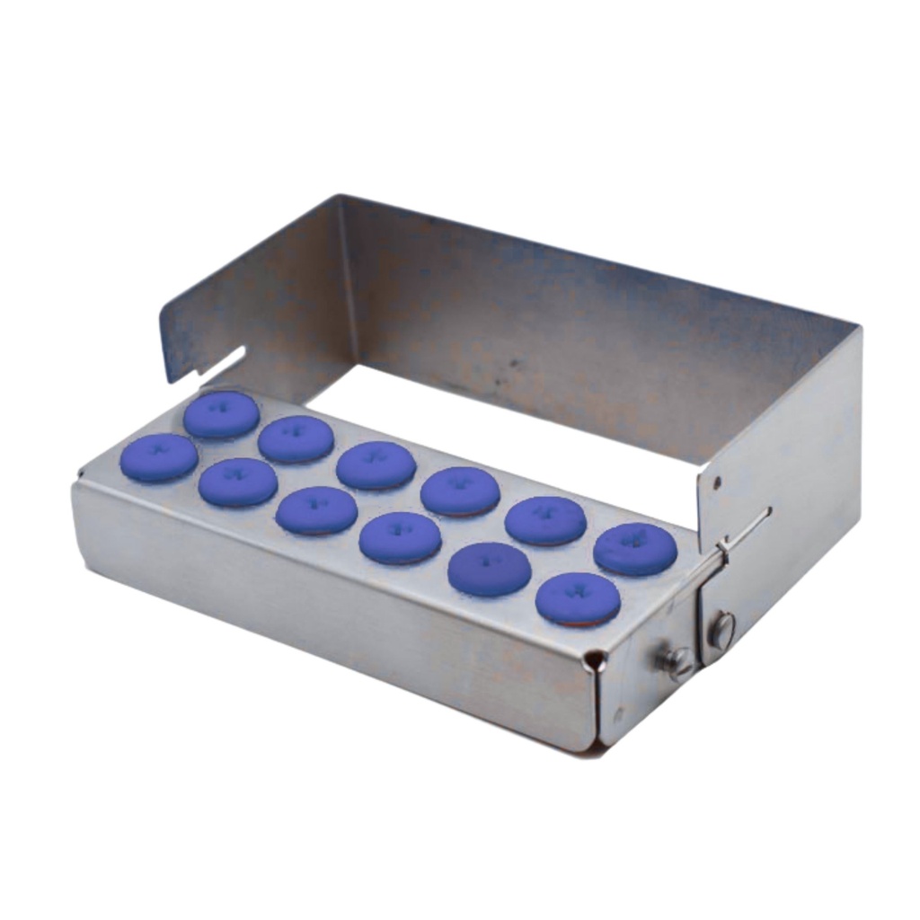 [7383B] Bur Holder for 12, Blue | ErgoDenta