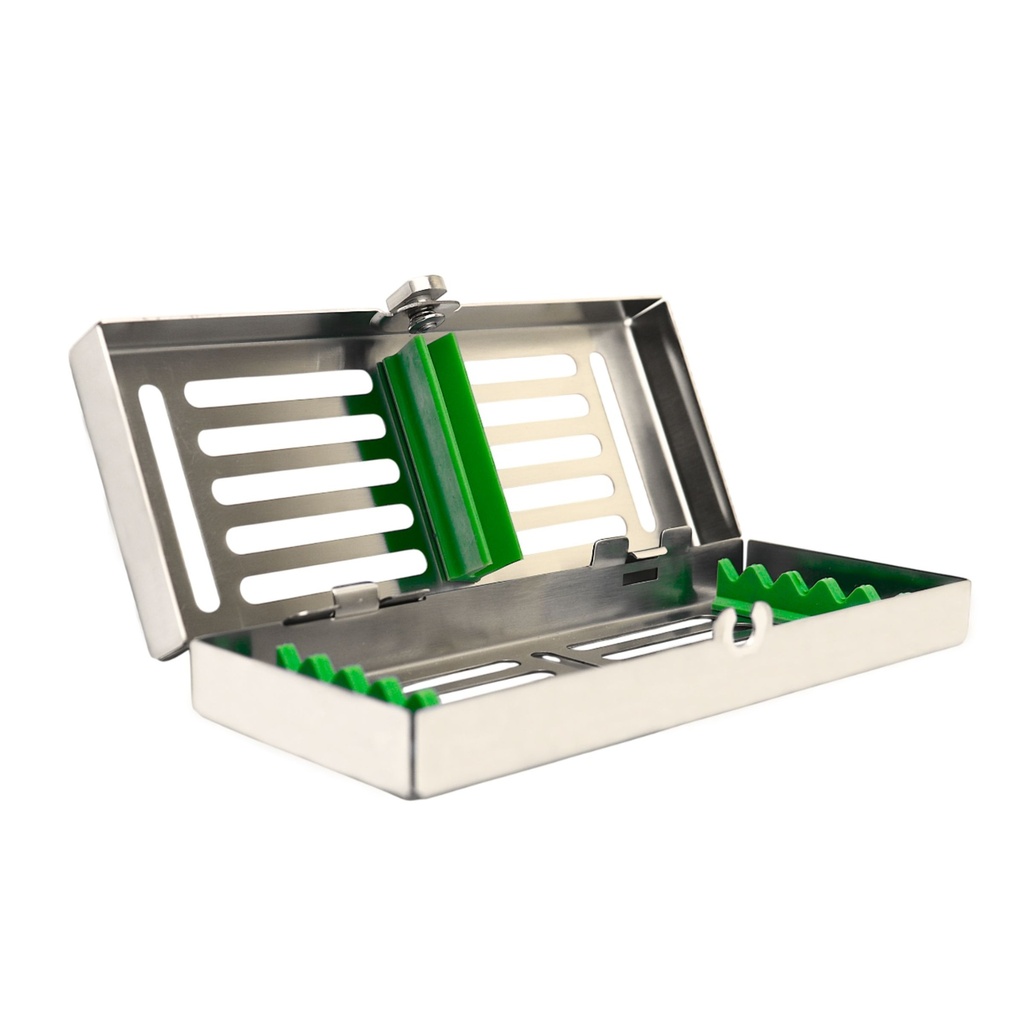 Removable lid, Sterilization cassette for 5, 185x75x35mm, Green Silicone | ErgoDenta