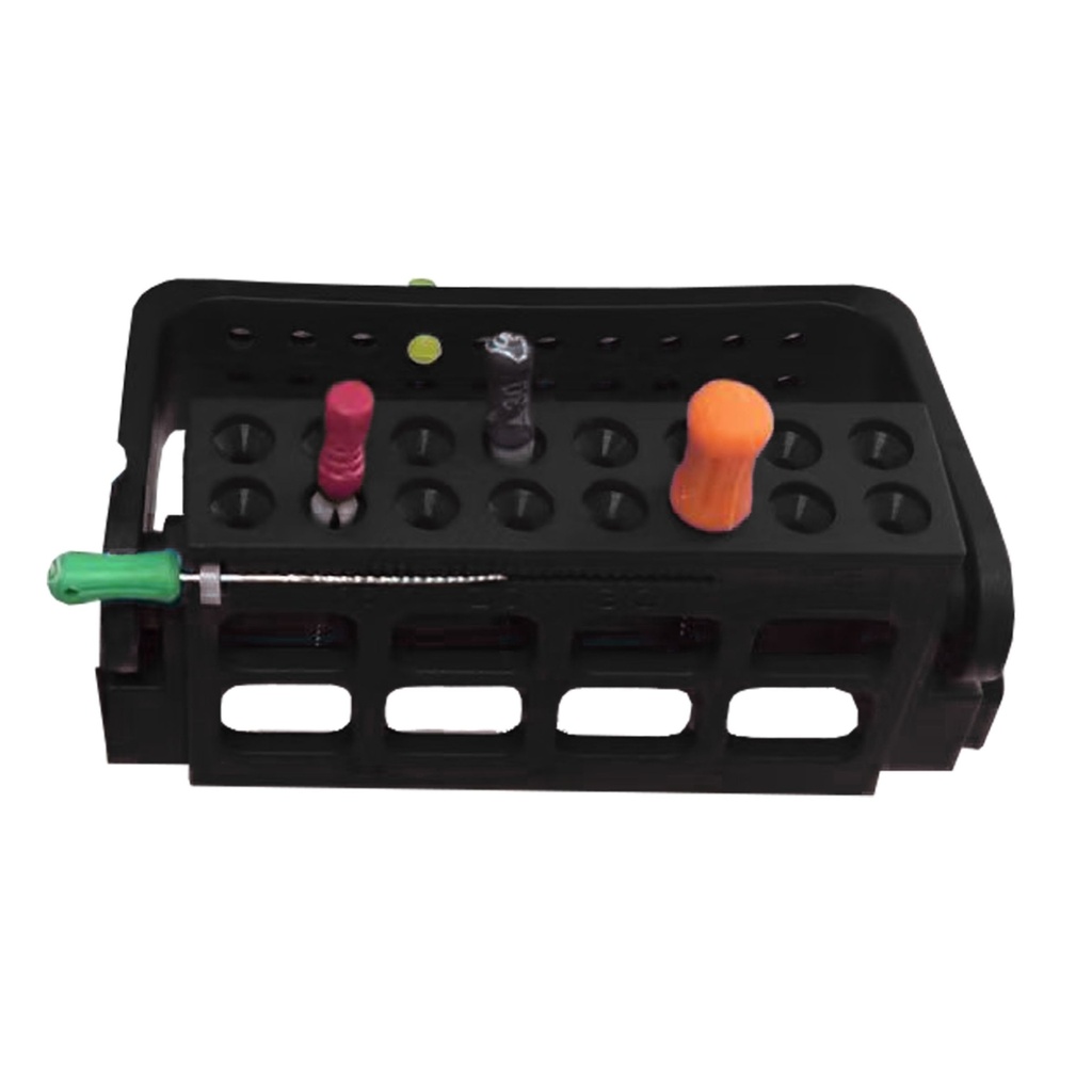 [7459K] Root Canal File Frame, 16 Holes, Black | ErgoDenta
