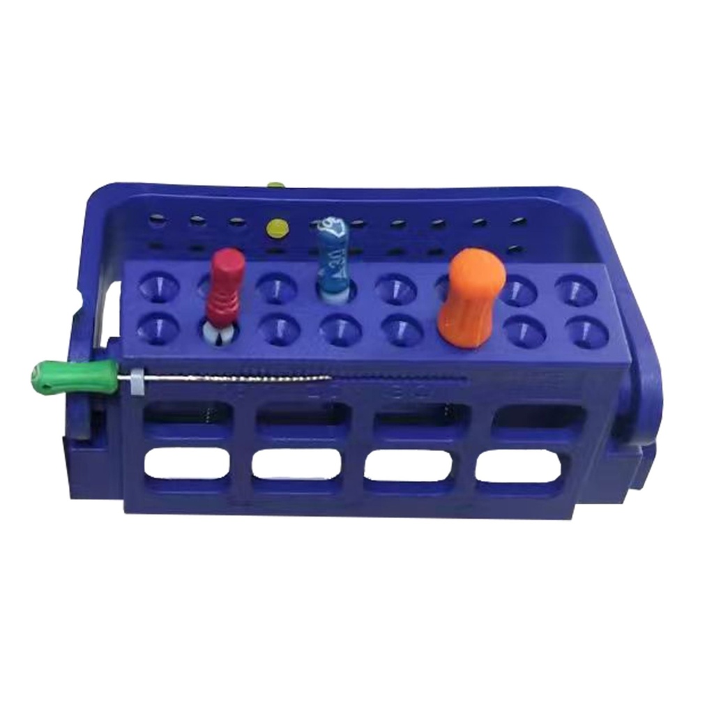 [7459B] Root Canal File Frame, 16 Holes, Blue | ErgoDenta