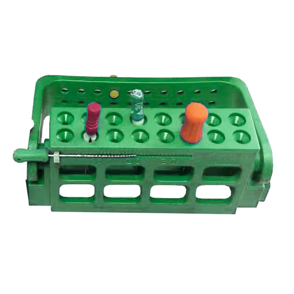 [7459G] Root Canal File Frame, 16 Holes, Green | ErgoDenta