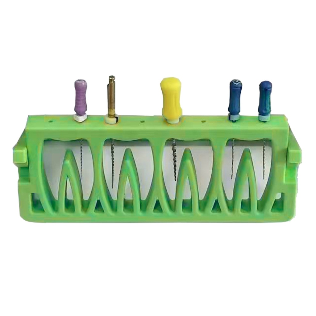 [7453G] Root Canal File Frame, 8 holes, Green | ErgoDenta