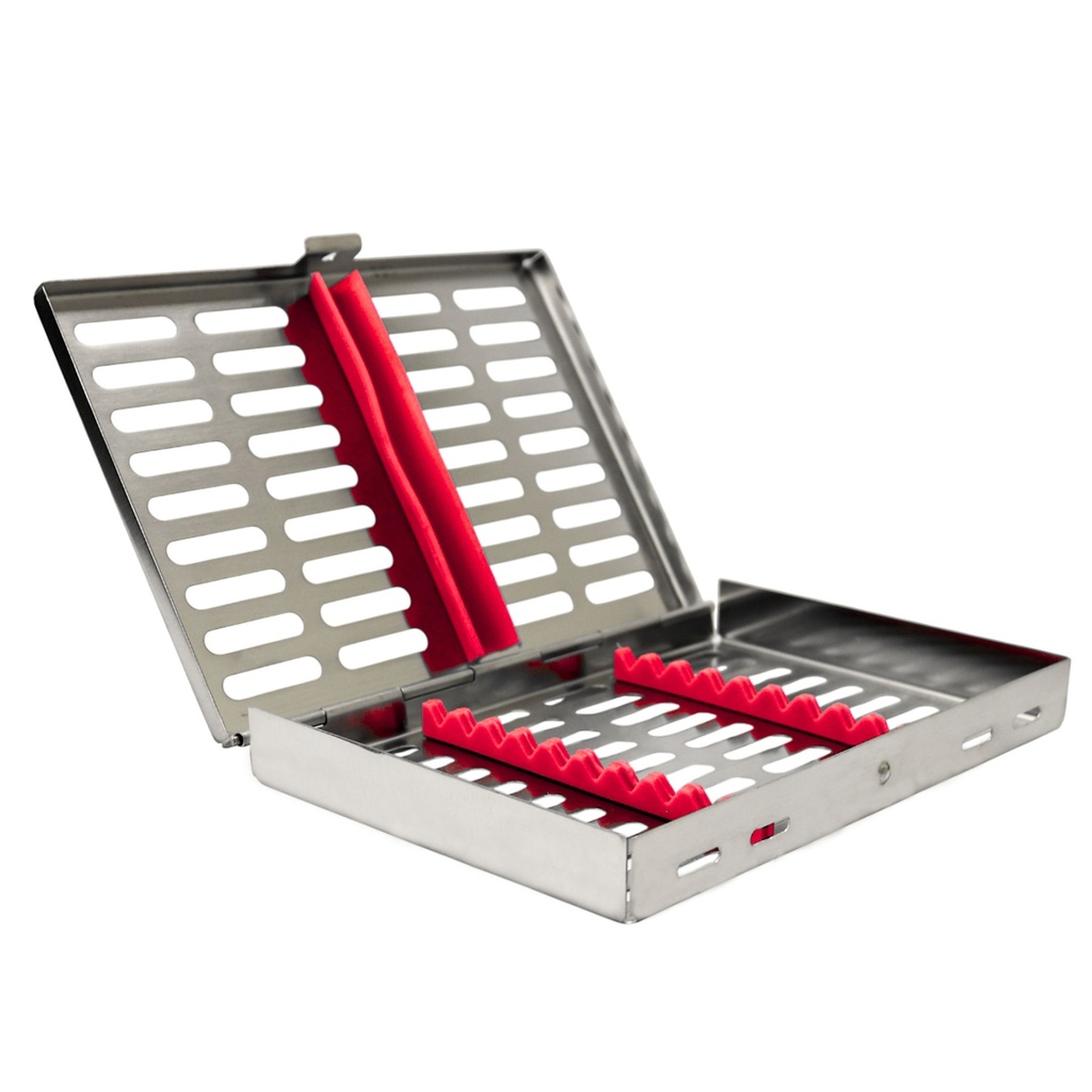 Sterllization Cassettes for 10, 185x130x20mm, Red | ErgoDenta