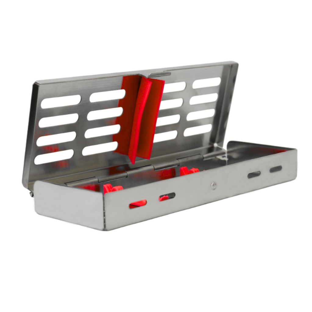 Sterllization Cassettes for 5, 185x65x20mm, Red | ErgoDenta