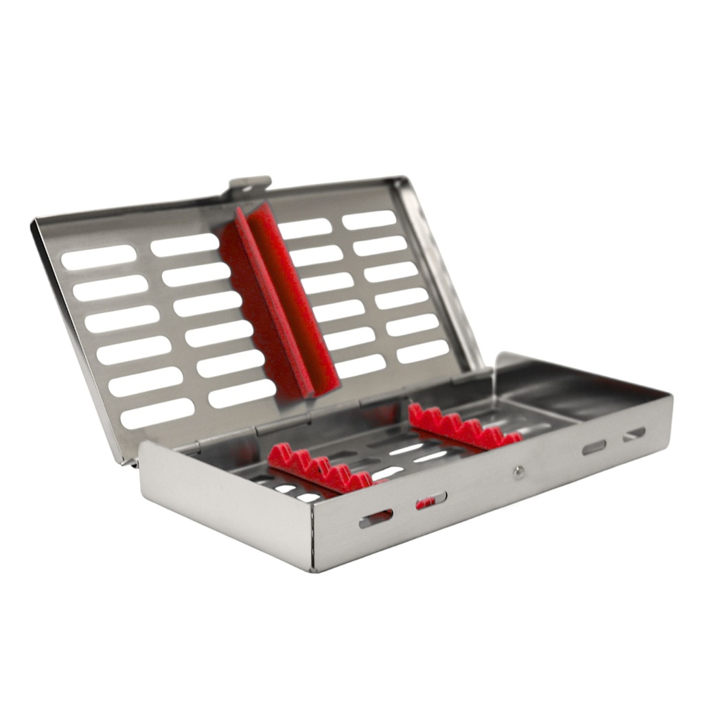 Sterllization Cassettes for 7, 185x90x20mm, Red | ErgoDenta