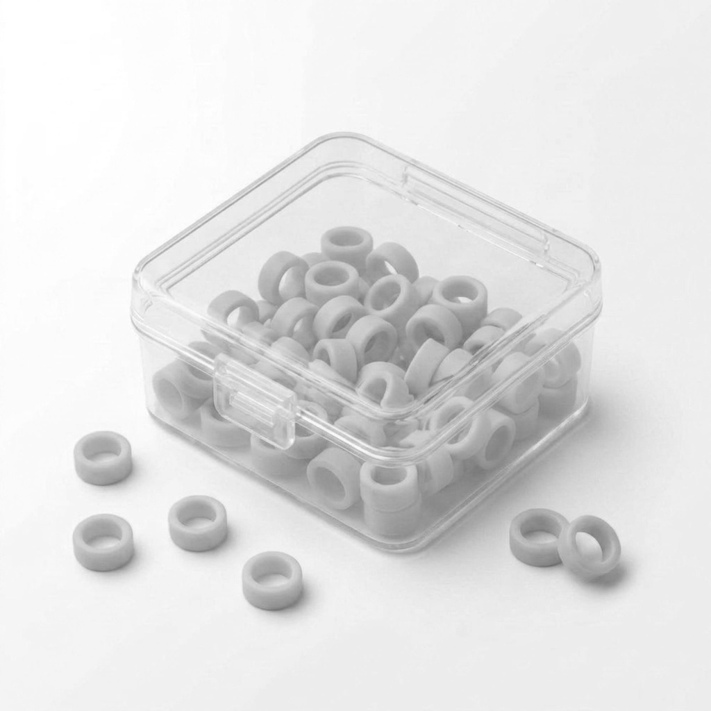 [5651W] Color Coded Rings, Small, 50 pcs/box — White | ErgoDenta