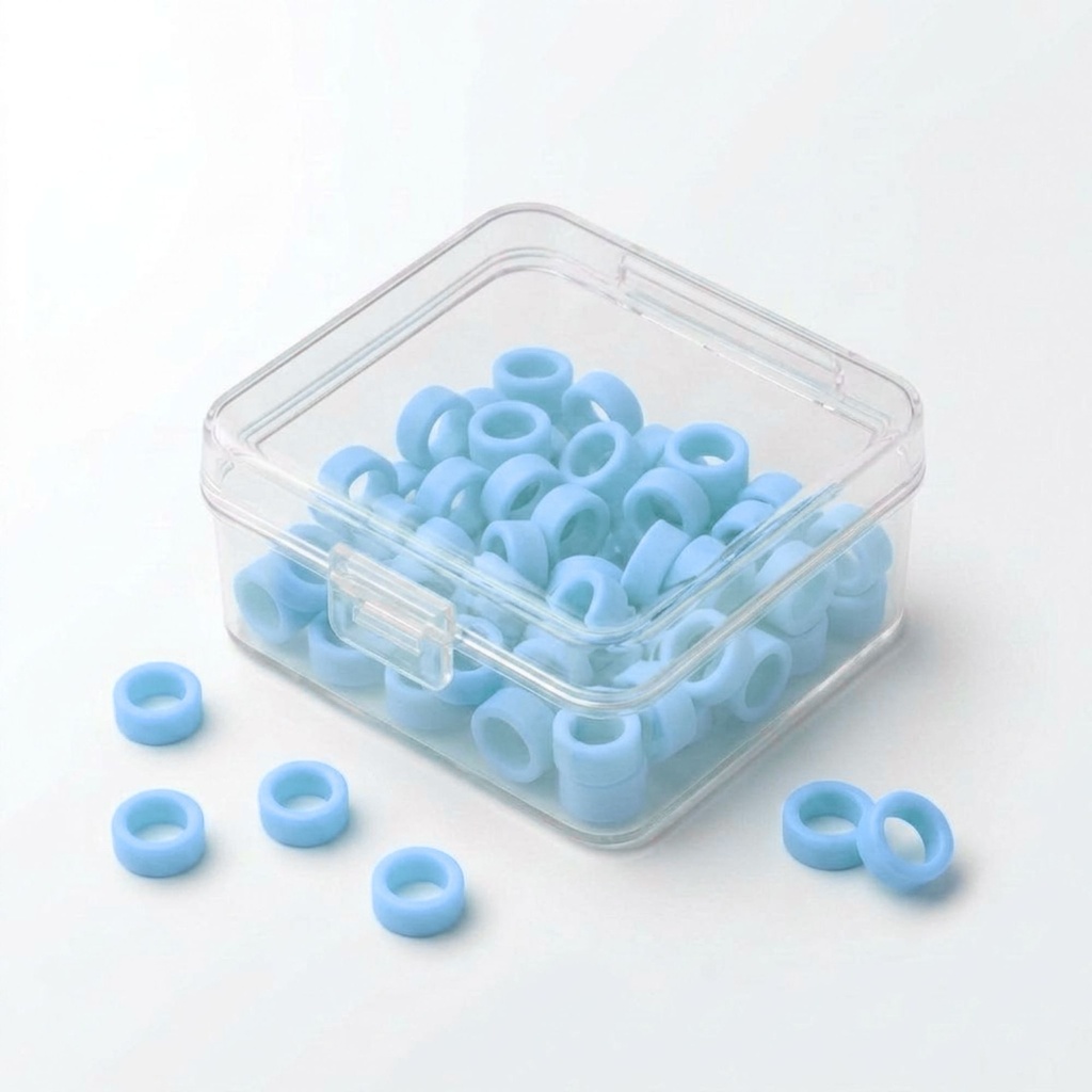 [5651S] Color Coded Rings, Small, 50 pcs/box — Light Blue | ErgoDenta