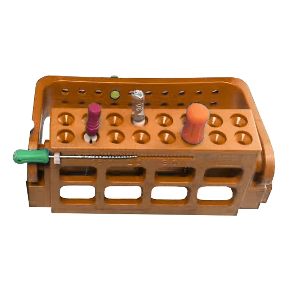 [7459O] Root Canal File Frame, 16 Holes, Orange | ErgoDenta