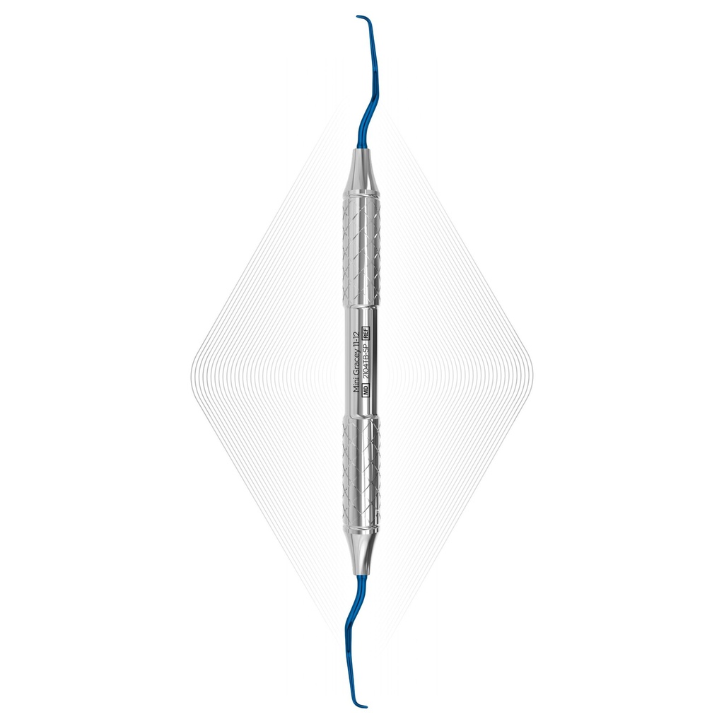 Mini Gracey curette 11-12, blå, til implantater (titanium) | ErgoDenta