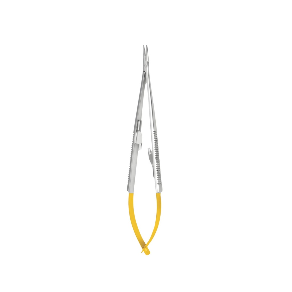 [3331-2C] Castervejio Micro Needle Holder, Curved, 14cm, TC