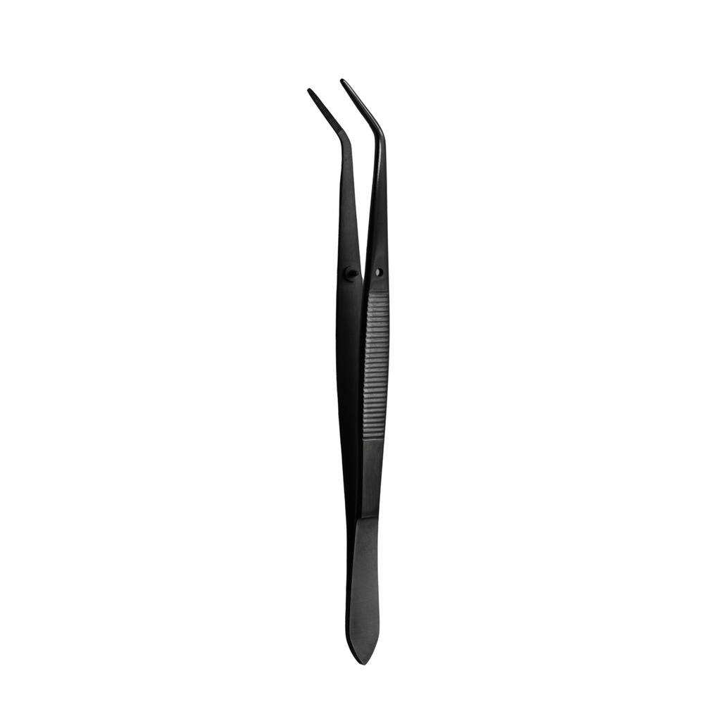 [3627-3A] College pincet, takket, 15cm, sort
