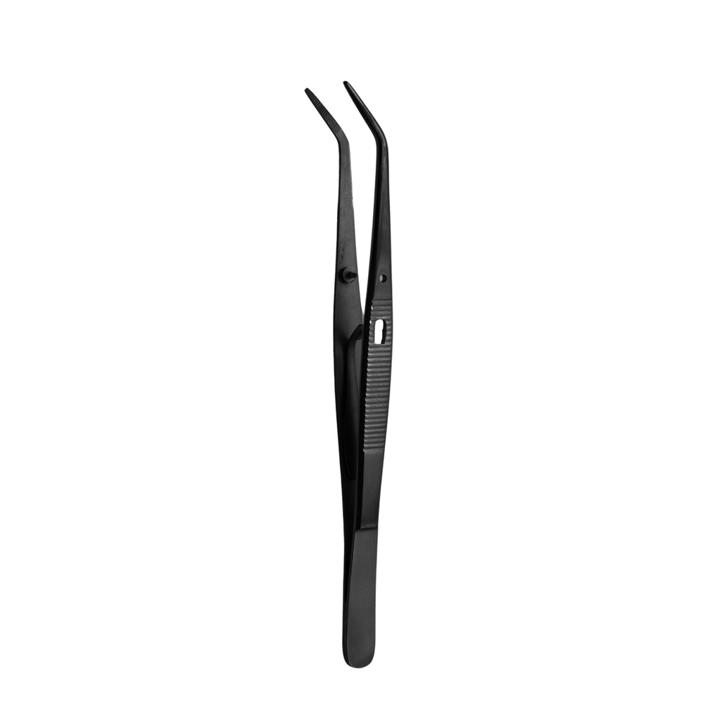 [3630-3A] College pincet, takket, med Lock, 15cm, sort