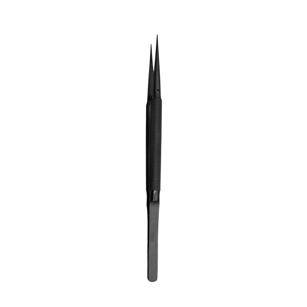 [3801-3G] Mikrokirurgisk pincet, lige, 1-2, 15cm, sort